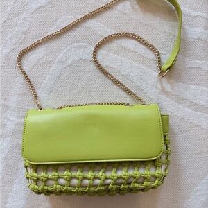 Urban Expressions Lime Woven Crossbody Bag